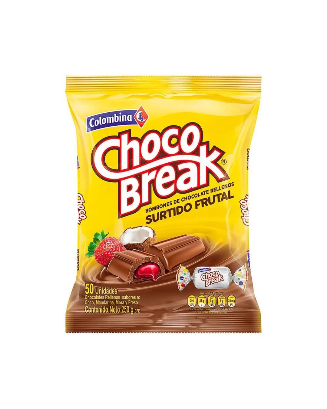 CHOCO BREAK SURTIDO FRUTAL PQTE