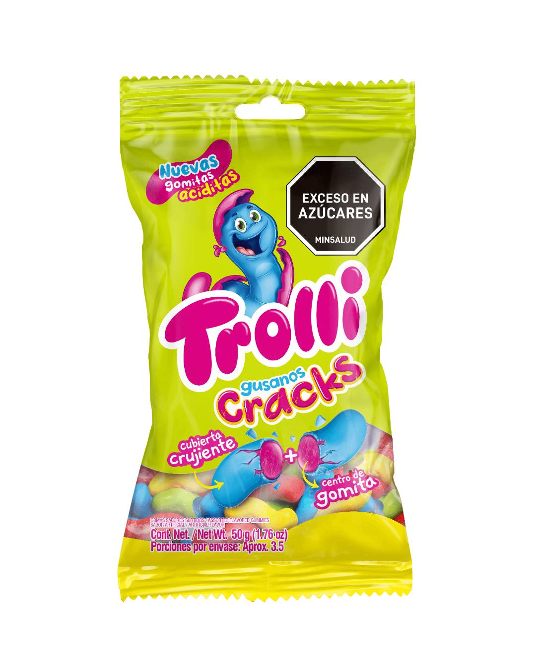 TROLLI GUSANOS CRACKS 50GR