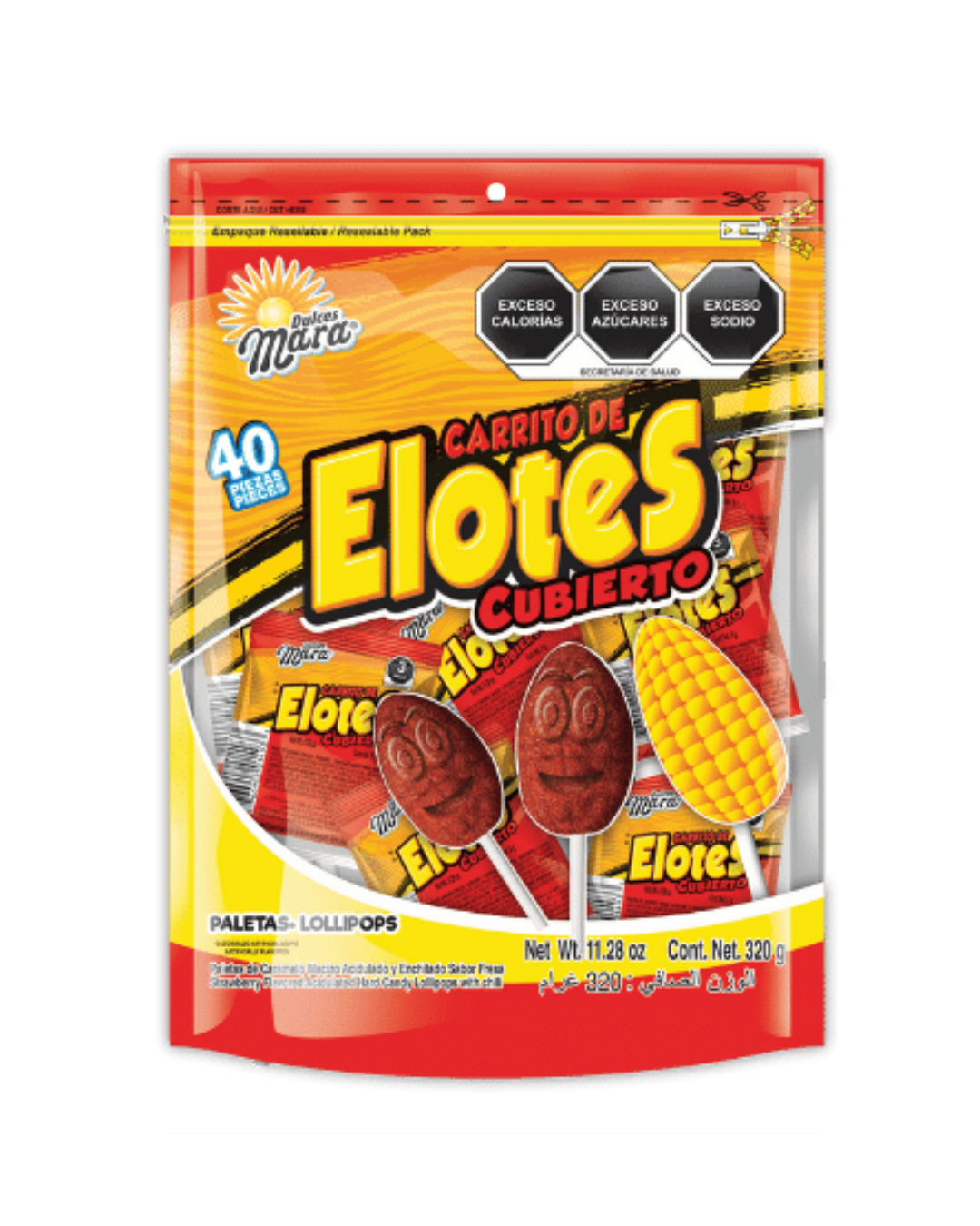 CARRITO DE ELOTES CUBIERTO *40 UNDS