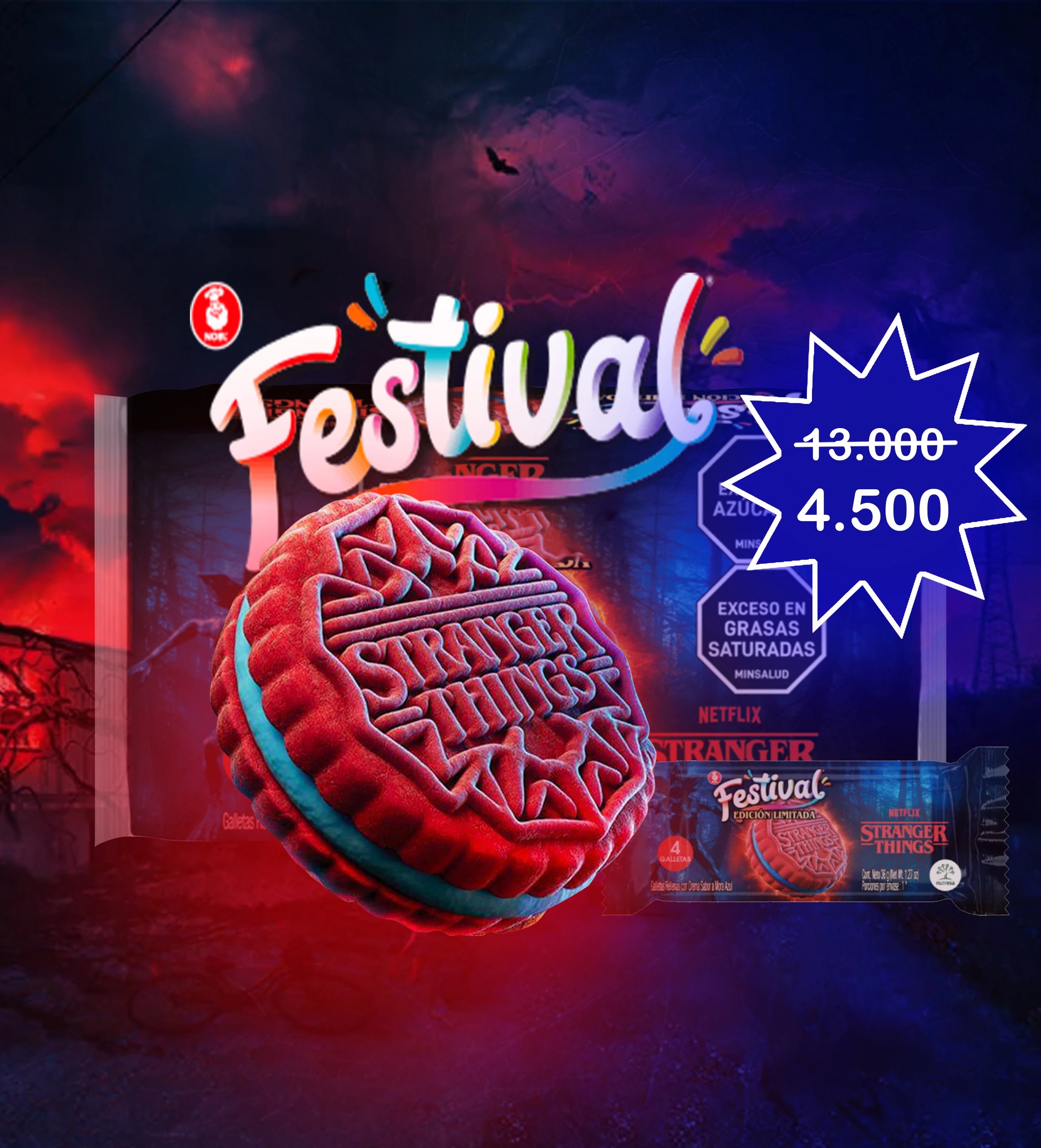 FESTIVAL EDICION LIMITADA STRANGER THINGS *10 PAQUETES