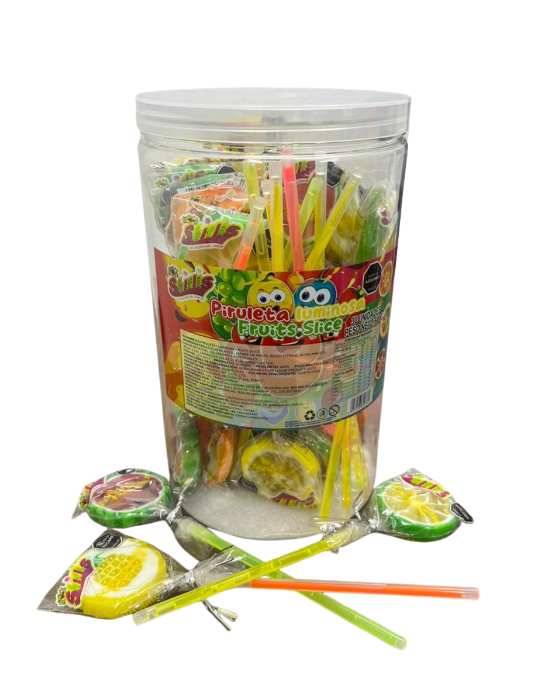 PIRULETA LUMINOSA FRUITS SLICE *30UNDS
