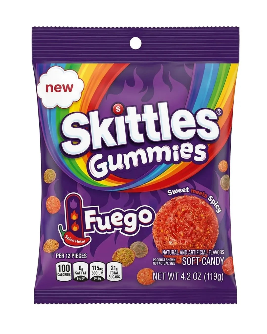 SKITTLES GUMMIES FUEGO 119GR