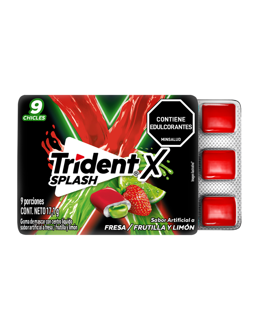 TRIDENT X SPLASH  *9 CHICLETS FRESA